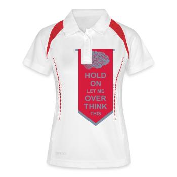 Let me overthink this - Frauen Polo atmungsaktiv - Weiß/Navy - Vorne