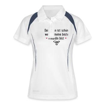 Beste Freundin - Frauen Polo atmungsaktiv - Weiß/Navy - Vorne
