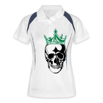Couronne du roi du crâne - Polo respirant Femme - blanc/marine - Devant