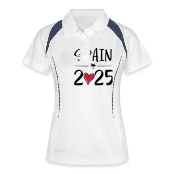 Espagne coeur 2025 - Polo respirant Femme - blanc/marine - Devant