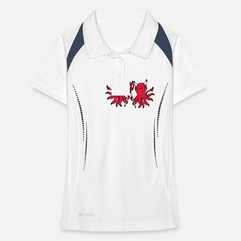 2 Octopus Devil Hell Team Friends Satan Evil Cute Women's Polo breathable