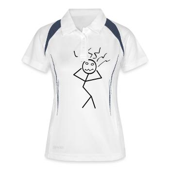Das geht mir auf die Nerven! - Frauen Polo atmungsaktiv - Weiß/Navy - Vorne