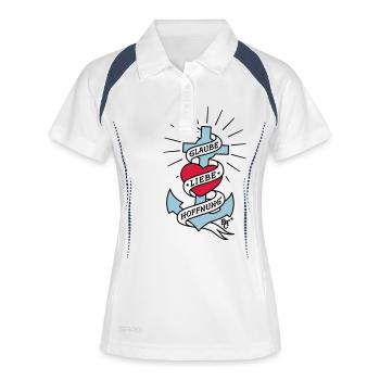 Glaube Liebe Hoffnung tall colored - Frauen Polo atmungsaktiv - Weiß/Navy - Vorne