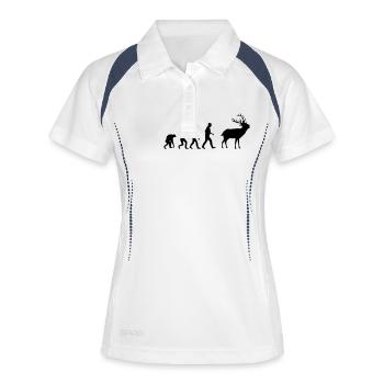 cerf evolution - Polo respirant Femme - blanc/marine - Devant