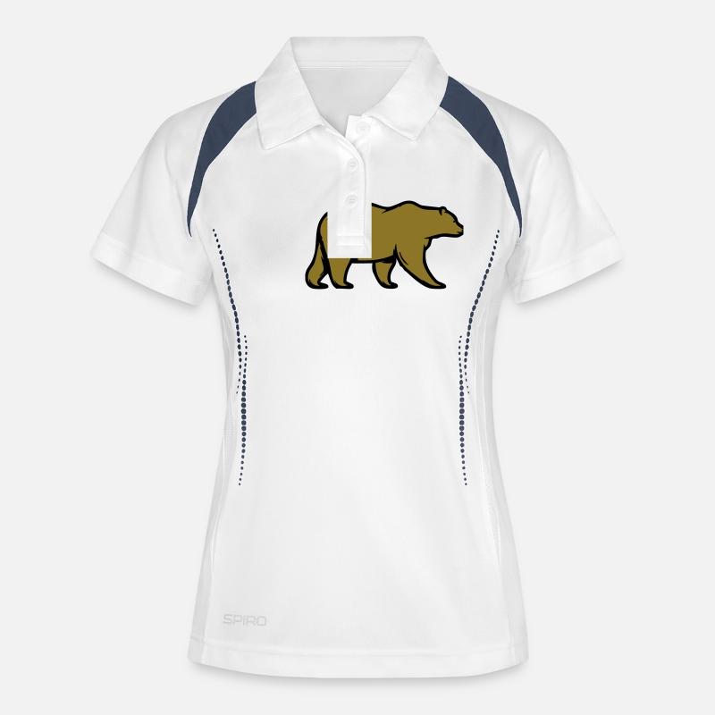 bär - Frauen Polo atmungsaktiv - Weiß/Navy