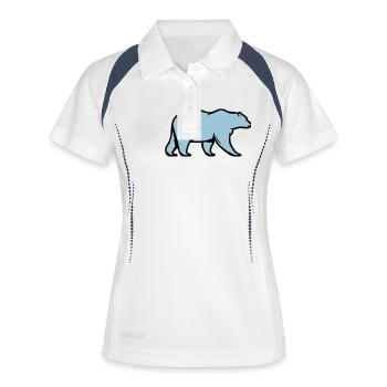 Ours blanc - Polo respirant Femme - blanc/marine - Devant