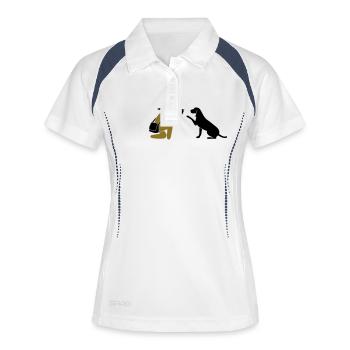 Fotograf Journalist Hund - Frauen Polo atmungsaktiv - Weiß/Navy - Vorne