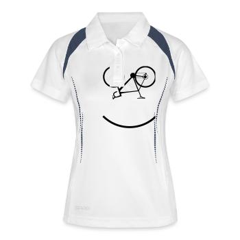 Cyclocross - Polo respirant Femme - blanc/marine - Devant