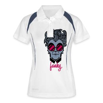 FunkyGuy - Frauen Polo atmungsaktiv - Weiß/Navy - Vorne