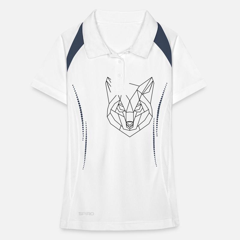 Wolf Low Polygon Wolf Low Poly Wolf Head 3D Net Women's Polo breathable