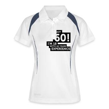 60 years? I m 18 with 42 years experience! - Women's Polo breathable - white/navy - Front