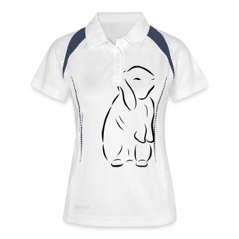à venir lapin lapin lapin lapin - Polo respirant Femme - blanc/marine - Devant