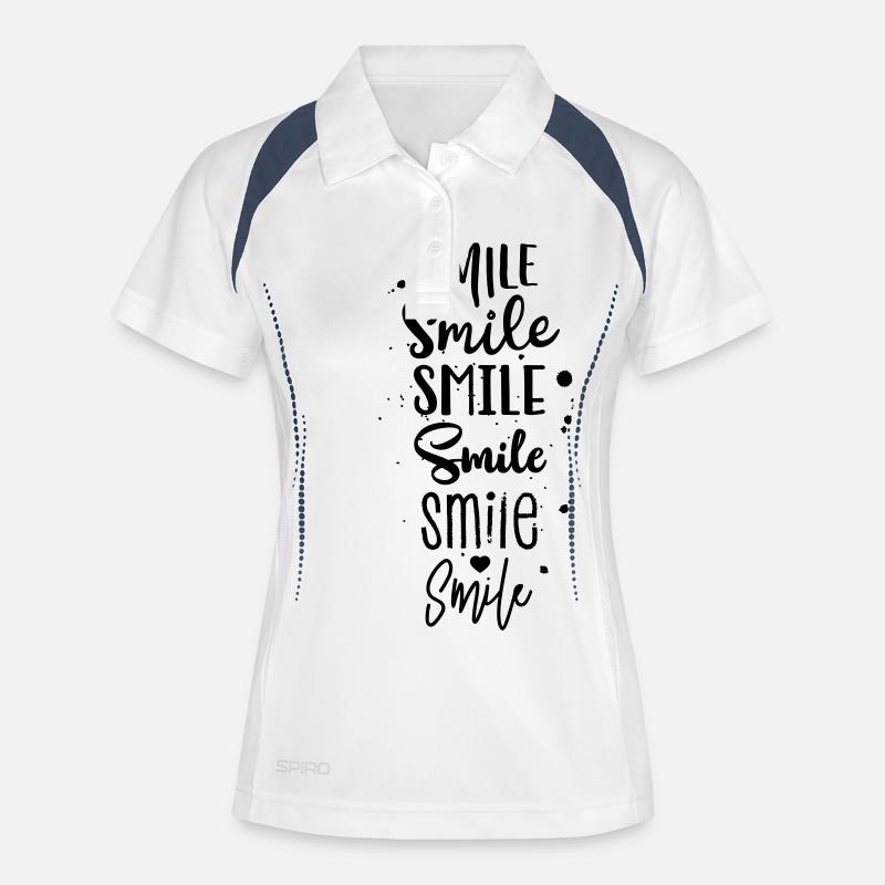 Souriez dans différents styles - Polo respirant Femme - blanc/marine