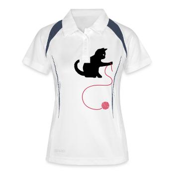 cat - Women's Polo breathable - white/navy - Front