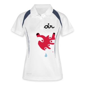 Noir Désir - Frauen Polo atmungsaktiv - Weiß/Navy - Vorne