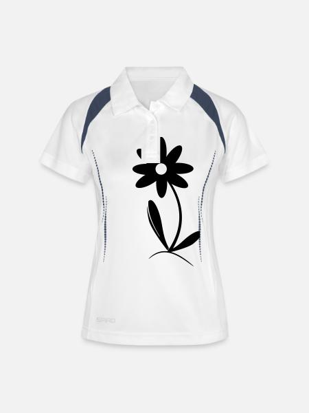 Flower flowers - Women's Polo breathable - white/navy