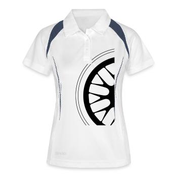 Felgenstern - Frauen Polo atmungsaktiv - Weiß/Navy - Vorne
