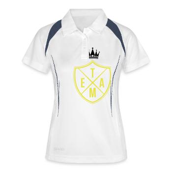 team krone - Frauen Polo atmungsaktiv - Weiß/Navy - Vorne