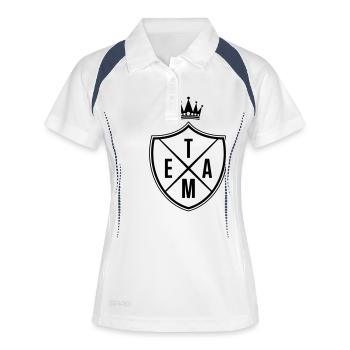 team krone - Frauen Polo atmungsaktiv - Weiß/Navy - Vorne