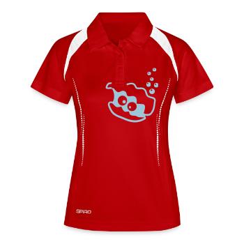 Muschel - Frauen Polo atmungsaktiv - Weiß/Navy - Vorne