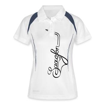 Saxophones - Polo respirant Femme - blanc/marine - Devant