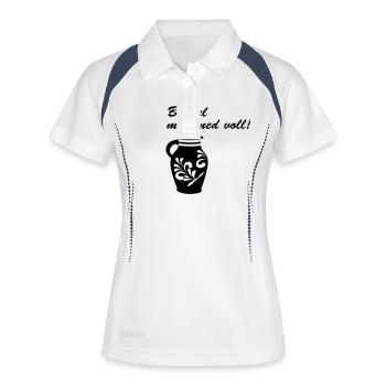 Bembel Babbel mich ned - Frauen Polo atmungsaktiv - Weiß/Navy - Vorne
