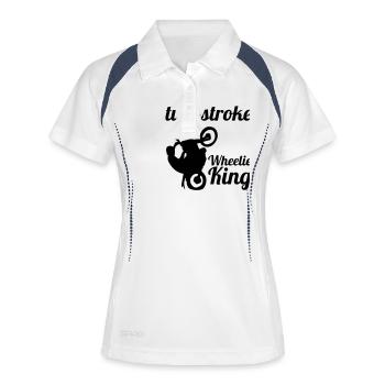 2 stroke Wheelie King - Frauen Polo atmungsaktiv - Weiß/Navy - Vorne