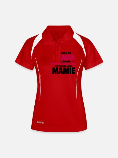 nouveau challenge être la meilleure mamie - Polo respirant Femme - blanc/marine
