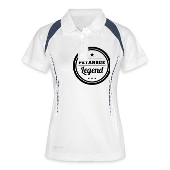 Petanque Legend - Frauen Polo atmungsaktiv - Weiß/Navy - Vorne