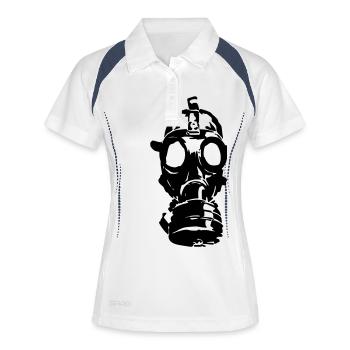 gas maske - Frauen Polo atmungsaktiv - Weiß/Navy - Vorne