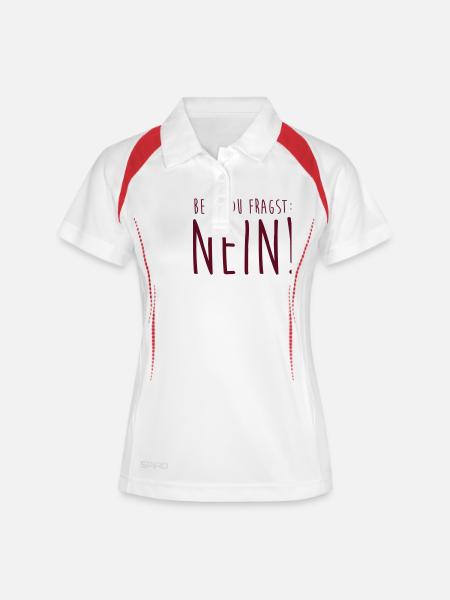 Bevor du fragst: Nein! - Frauen Polo atmungsaktiv - Weiß/Navy