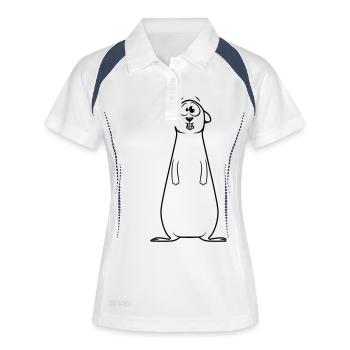 Suricates maladroit drôle - Polo respirant Femme - blanc/marine - Devant