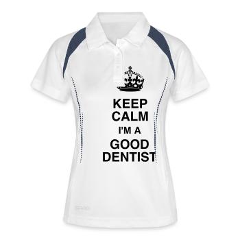 dentiste / dent / médecin / médecine - Polo respirant Femme - blanc/marine - Devant