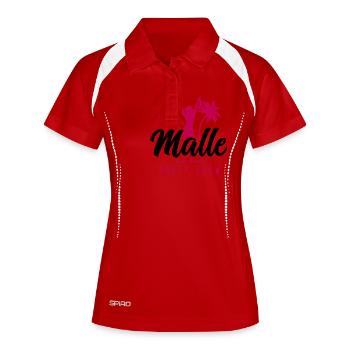 malle party crew palme - Frauen Polo atmungsaktiv - Weiß/Navy - Vorne