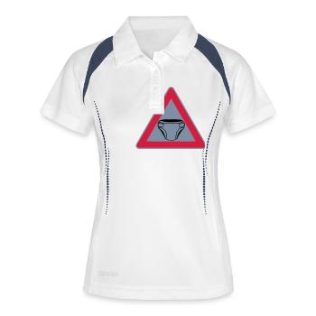 Caution Shield Diaper - Women's Polo breathable - white/navy - Front