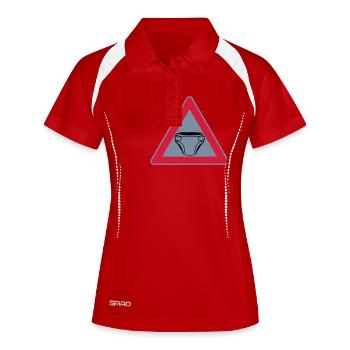 Caution Shield Diaper - Women's Polo breathable - red/white - Front