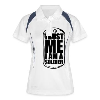 Trust Me I Am A Soldier Dog Tag Necklace Fighter - Women's Polo breathable - white/navy - Front