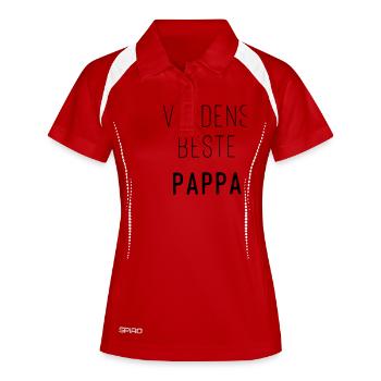 der beste Vater der Welt - Frauen Polo atmungsaktiv - Weiß/Navy - Vorne