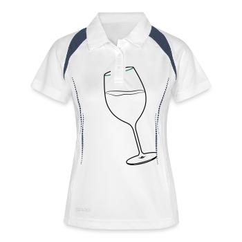 Wine glass - Women's Polo breathable - white/navy - Front