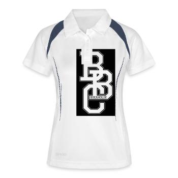 College - Frauen Polo atmungsaktiv - Weiß/Navy - Vorne