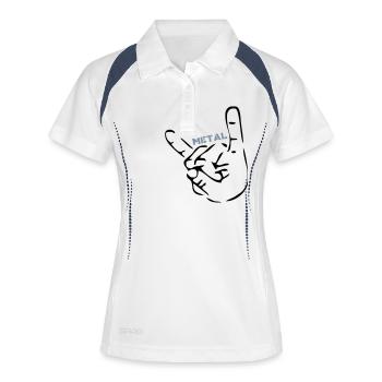 Lourde fourchette métal français - Polo respirant Femme - blanc/marine - Devant