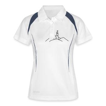 Burg in den Bergen - Frauen Polo atmungsaktiv - Weiß/Navy - Vorne