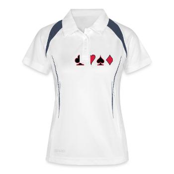 Poker Deck Dealer Trumpf Spielkarten Skat Canasta - Polo respirant Femme - blanc/marine - Devant