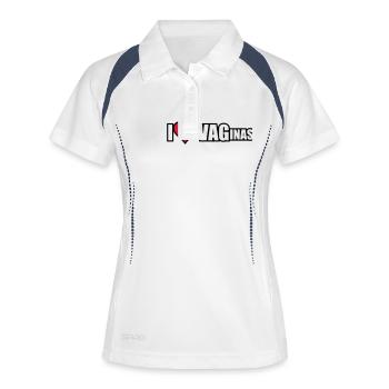 I Love VAGinas - Frauen Polo atmungsaktiv - Weiß/Navy - Vorne