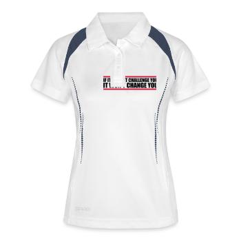 Workout Fitness Motivation Zitat - Frauen Polo atmungsaktiv - Weiß/Navy - Vorne