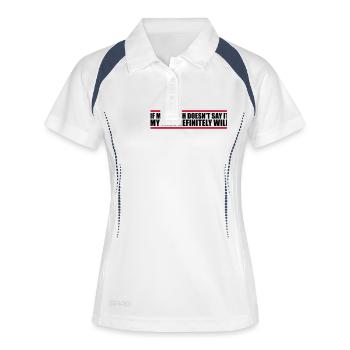 my face definitely will - Frauen Polo atmungsaktiv - Weiß/Navy - Vorne
