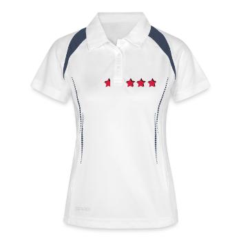 étoiles - Polo respirant Femme - blanc/marine - Devant