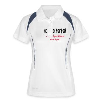 Homme parfait - Polo respirant Femme - blanc/marine - Devant