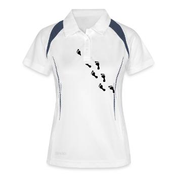 empreinte de pied - Polo respirant Femme - blanc/marine - Devant
