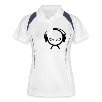 dj - Frauen Polo atmungsaktiv - Weiß/Navy - Vorne